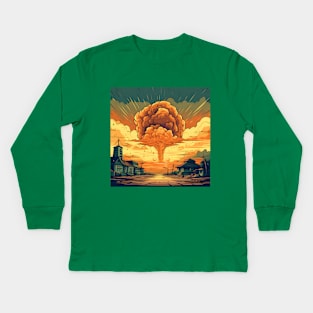 Illustration of apocalyptic scene. Nuclear explosion Kids Long Sleeve T-Shirt